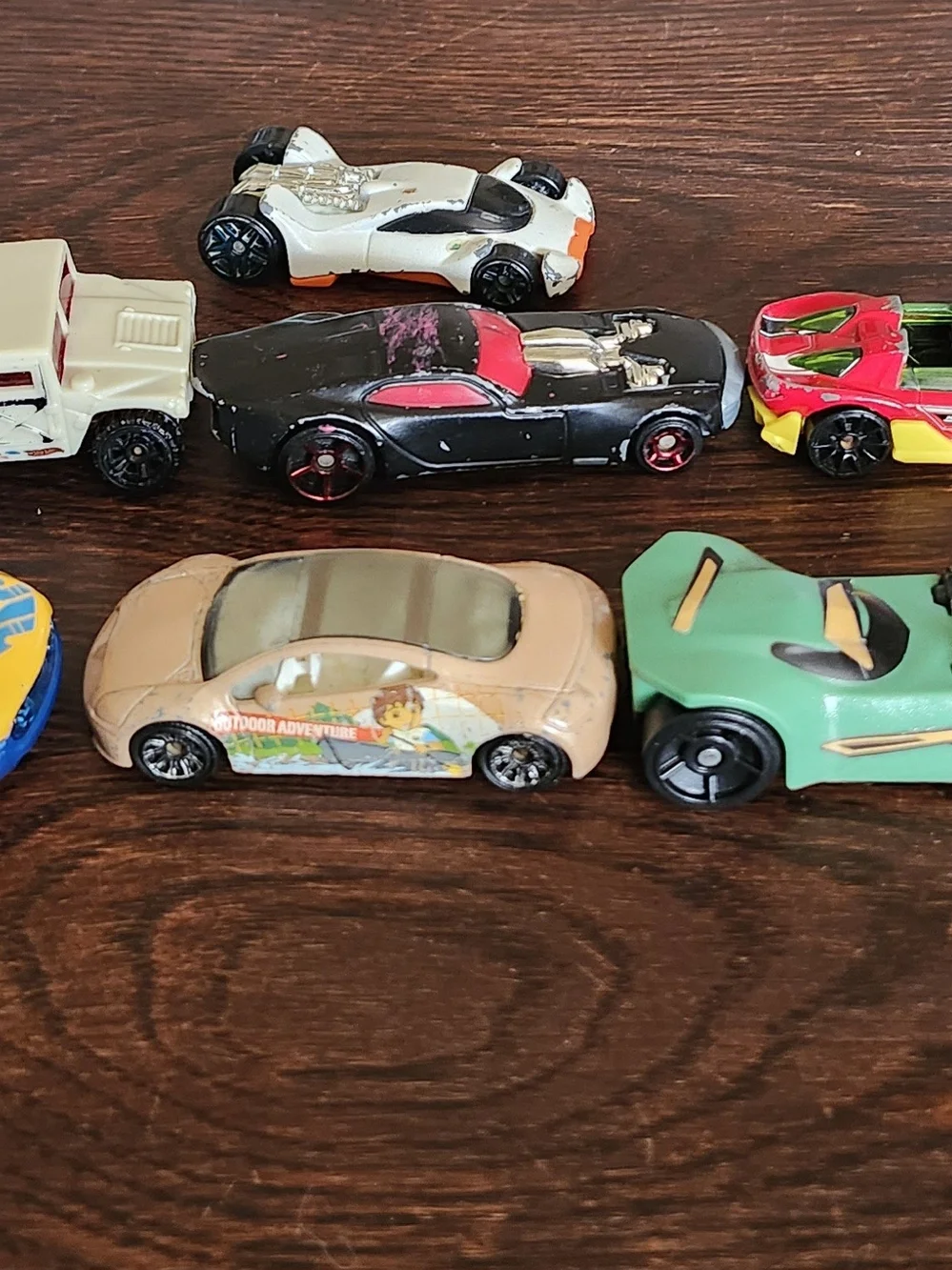 Die-Cast Toy Car Pack - Green, Yellow, Red, White, Black, Tan Assortment